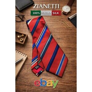 Zianetti Italian Silk Collection Mens Tie 100% Silk USA Made Geometric